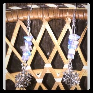 moonstone snowflake earrings